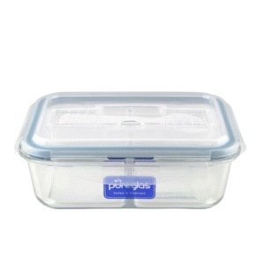 La gourmet Pureglas 1000ml Rectangular Container with Cutlery