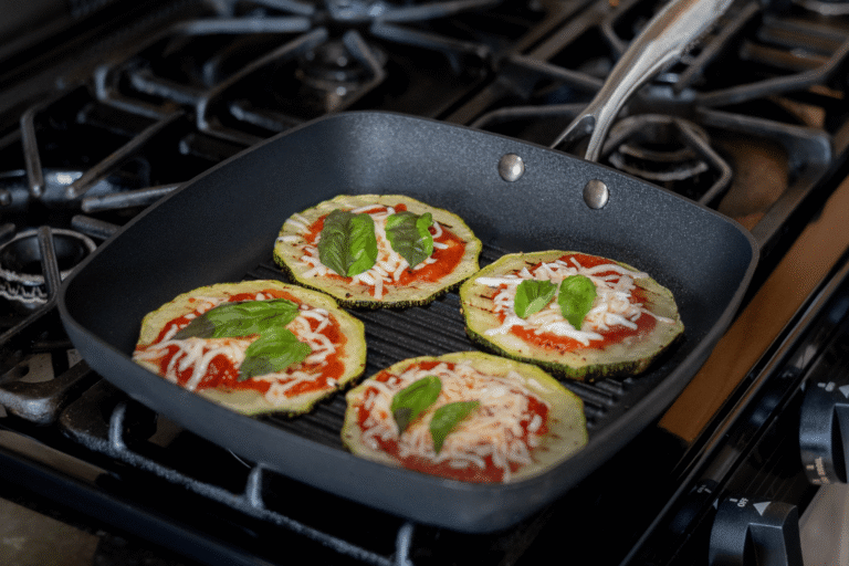 Grilled Zucchini Mini Pizzas with the Scanpan Professional Grill Pan
