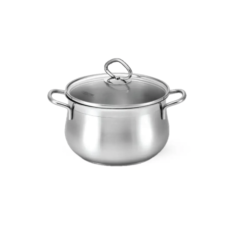La gourmet Classic 20 x 12.8cm Stainless Steel Casserole with Glass Lid, 4L (IH)