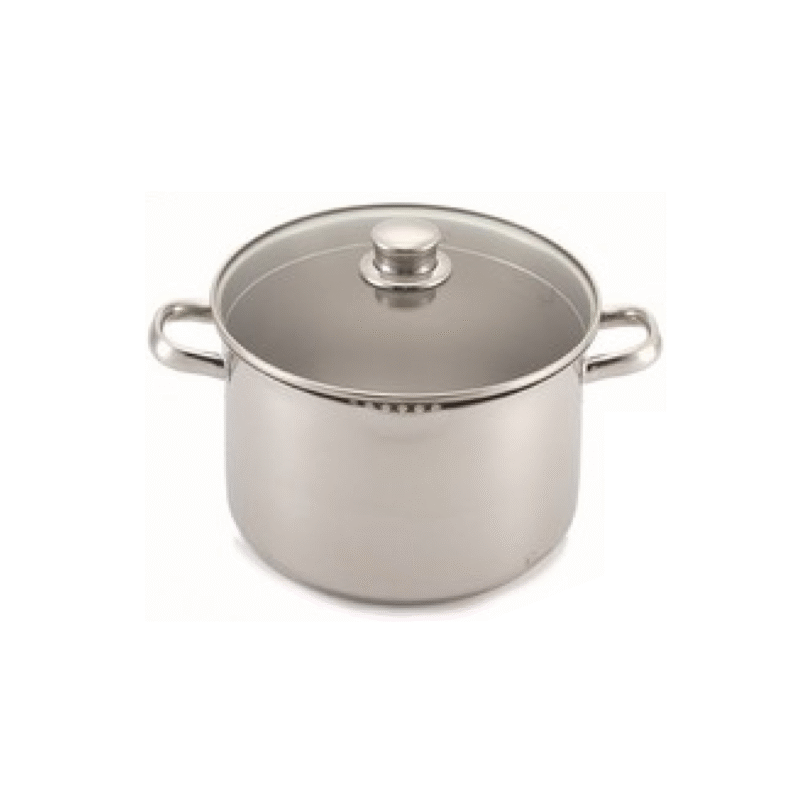 La gourmet Cook & Pour 24 x 16cm Stainless Steel High Casserole with Glass Lid, 6.8L (IH)