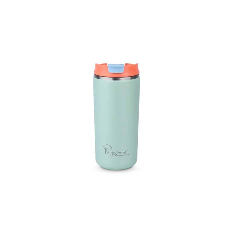 La gourmet Superwide 350ml Thermal Mug - Green / Orange