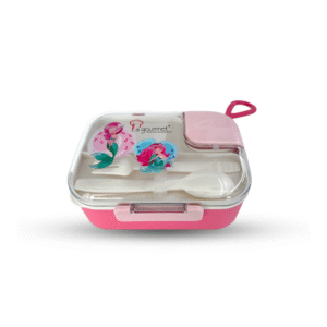 La gourmet Sassy Kid 1100ml Plastic Rectangular Lunch Box with Cutleries - Mermaid