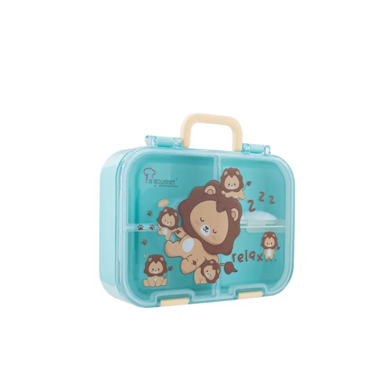 La gourmet Sassy Kids 1400ml 4 Compartment Lunch Box – Lion