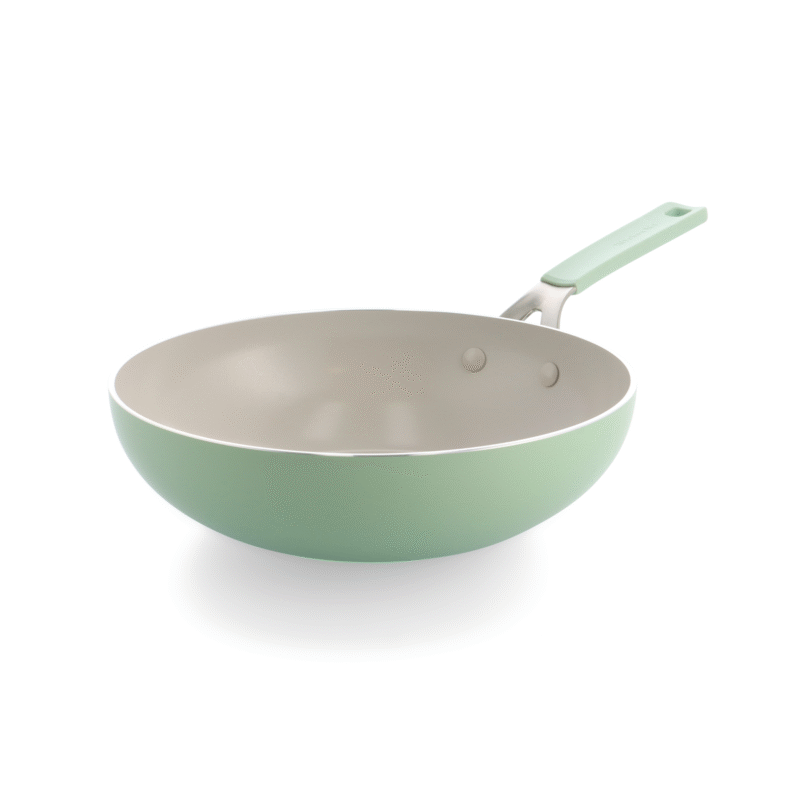 KitchenAid Pistachio 28cm Open Wok