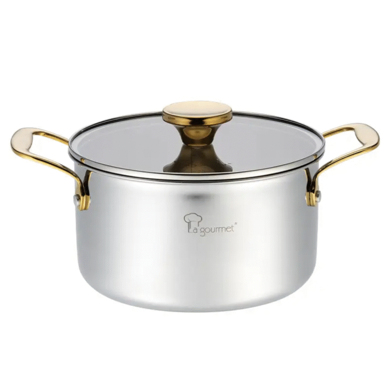 La gourmet Aureon Pro 24cm Casserole – 18/10 5ply Stainless Steel, 5.8L