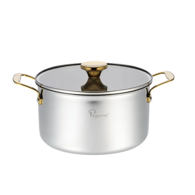 La gourmet Aureon Pro 20 x 11.5cm Casserole - 18/10 5ply Stainless Steel, 3.4L