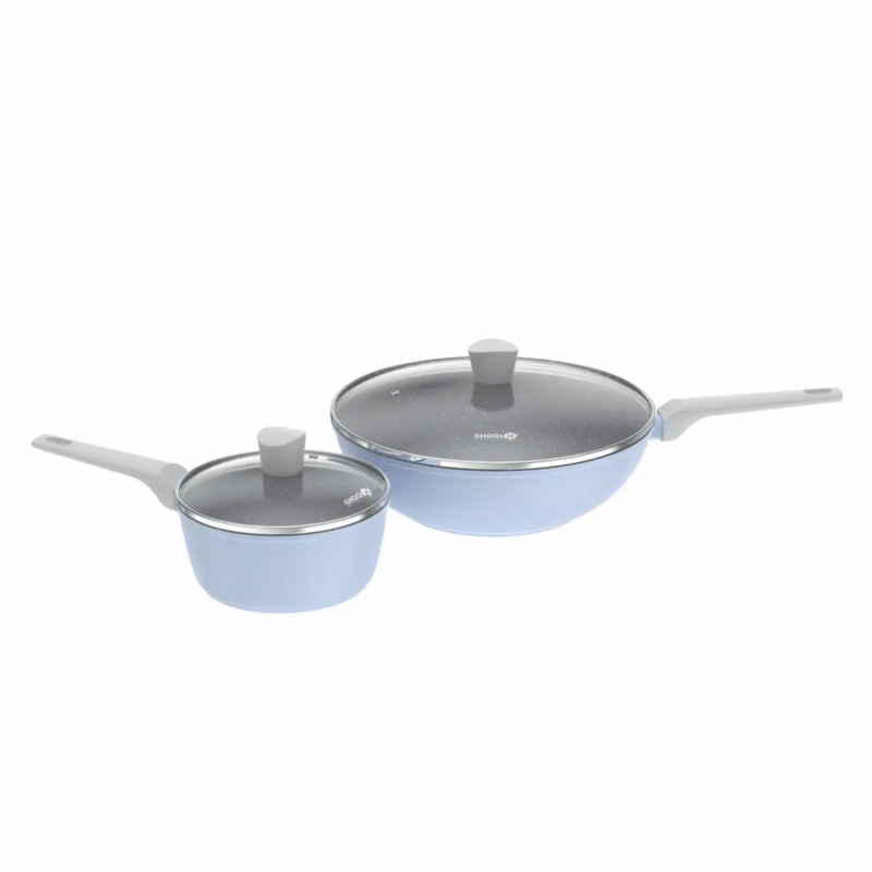 Shogun Smart 4pcs Set - Saucepan with Glass Lid + Wok with Glass Lid (Induction)