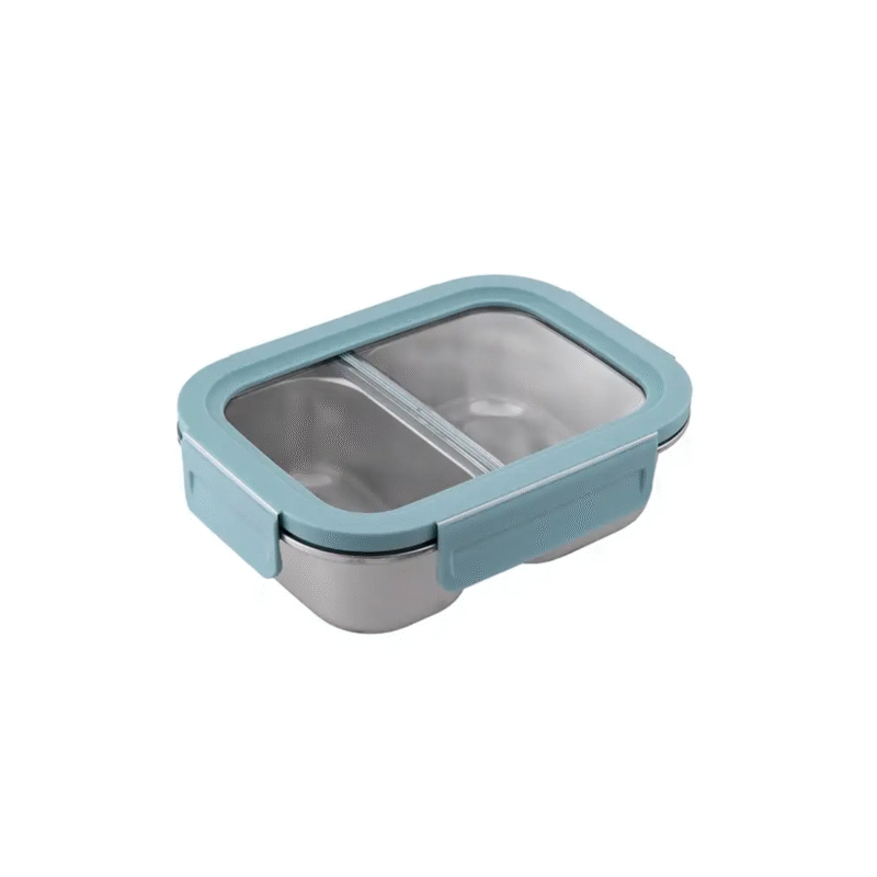 La gourmet INOX316 Stainless Steel Lunch Box (Blue) - 1000ml with Divider