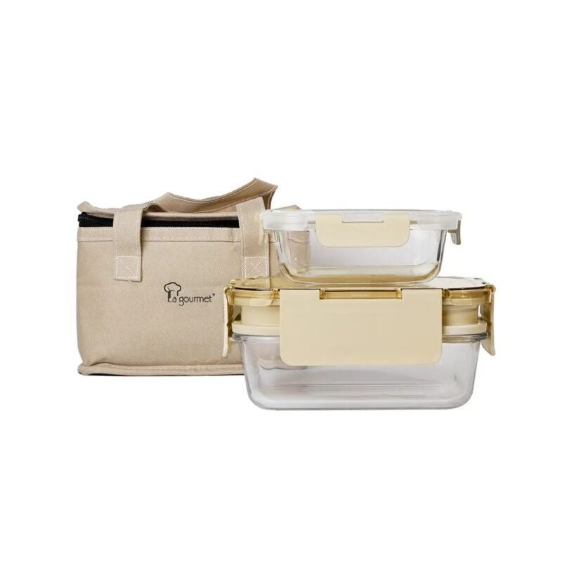 La gourmet Pureglas Container Set with Pouch (Milktea)