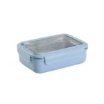 La gourmet 3R PAC2GO Sassy 1100ml Rectangular Lunch Box with 304 Stainless Steel Insert (Blue)