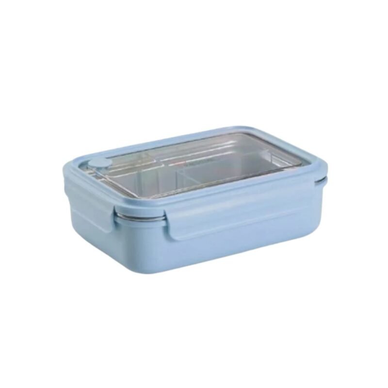 La gourmet 3R PAC2GO Sassy 1100ml Rectangular Lunch Box with 304 Stainless Steel Insert (Blue)